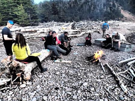 around the campfire at Seal Cove